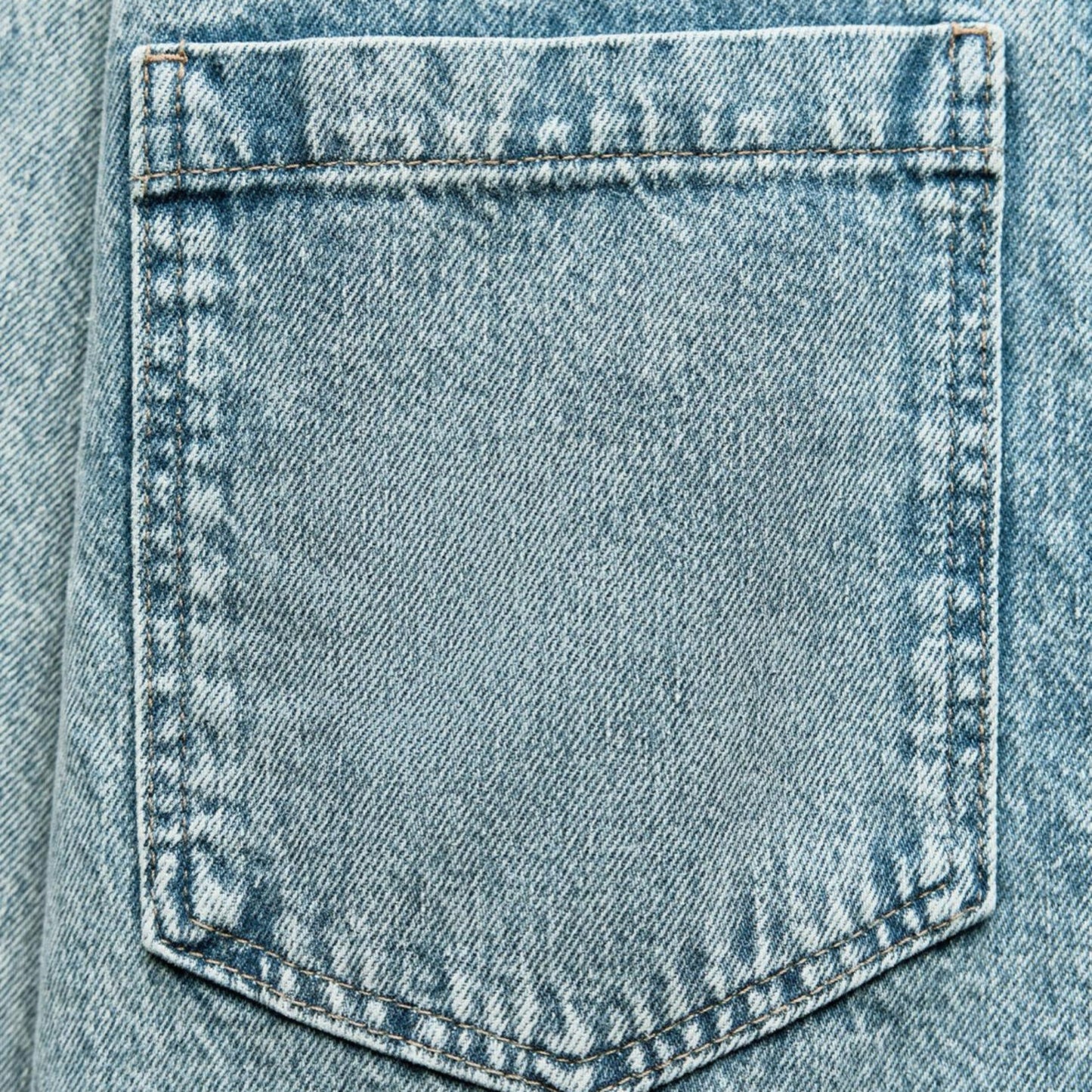 Close-up of a blue denim pocket