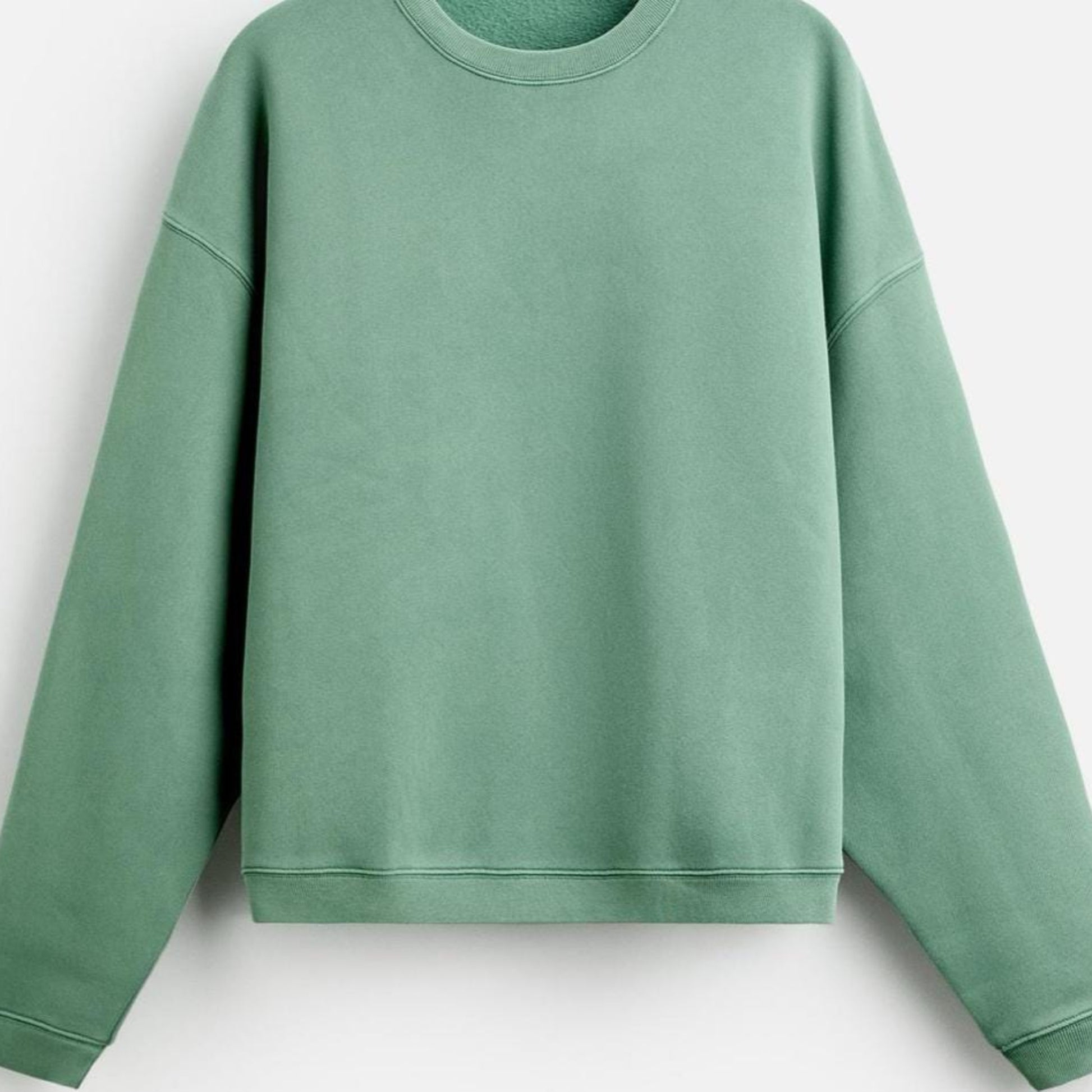 Green sweatshirt on a white background