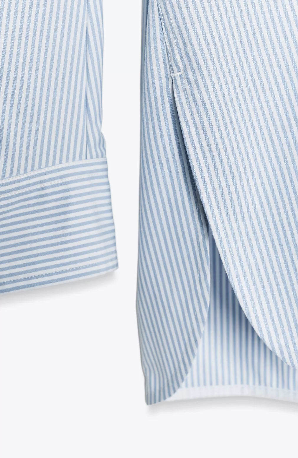 Hand Embroidered Pink/Blue Striped Oversized Shirt – “No Rain, No Rainbow” 100% Cotton, Natural Year-Round Statement Top